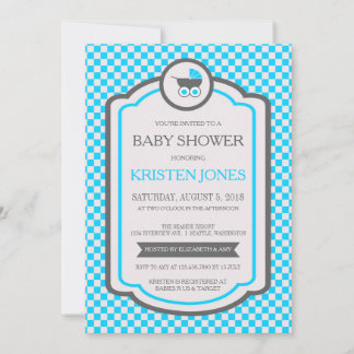 Baby Blue Cradle Baby shower Kaart