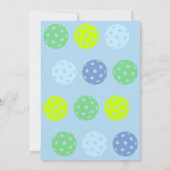 Baby Blue Crawl Walk Pickleball thema 1e verjaarda Kaart (Achterkant)