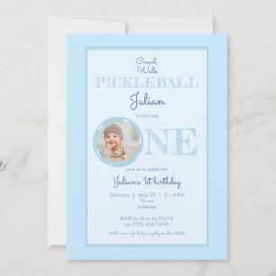 Baby Blue Crawl Walk Pickleball thema 1e verjaarda Kaart