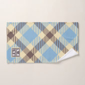 Baby Blue Cream Brown Retro Pset Monogram Naam Bad Handdoek (Handdoek)