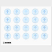 Baby Blue Cross Baptism/Christening Boy Dank u Ronde Sticker (Vel)