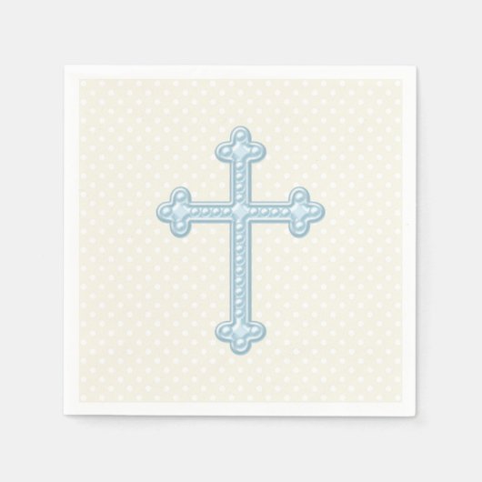 Baby Blue Cross Christening Servetten (Voorkant)