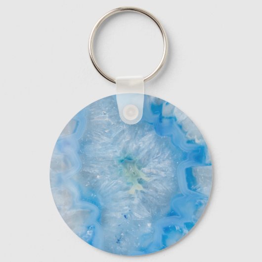 Baby Blue Crystal Agate Sleutelhanger (Voorkant)