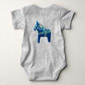 Baby Blue Dala Horse Body Suit Romper (Achterkant)