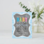 Baby Blue Damask-patroon Briefkaart (Staand voorkant)
