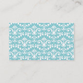 Baby Blue Damask Patroon Oproepkaarten Contactkaartje (Achterkant)