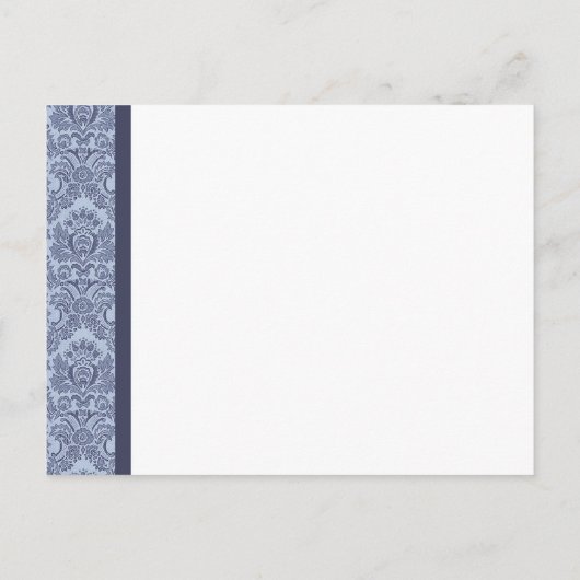 Baby Blue & Denim Damask Save The Date Briefkaart (Achterkant)