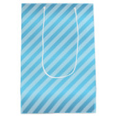 Baby Blue Diagonal Stripe Patroon Medium Cadeauzakje (Achterkant)