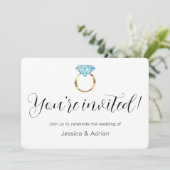 Baby Blue Diamanten Trouwring Kaart (Staand voorkant)