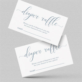 Baby Blue Diaper Raffle Shower-uitnodiging Informatiekaartje