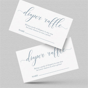Baby Blue Diaper Raffle Shower-uitnodiging Informatiekaartje