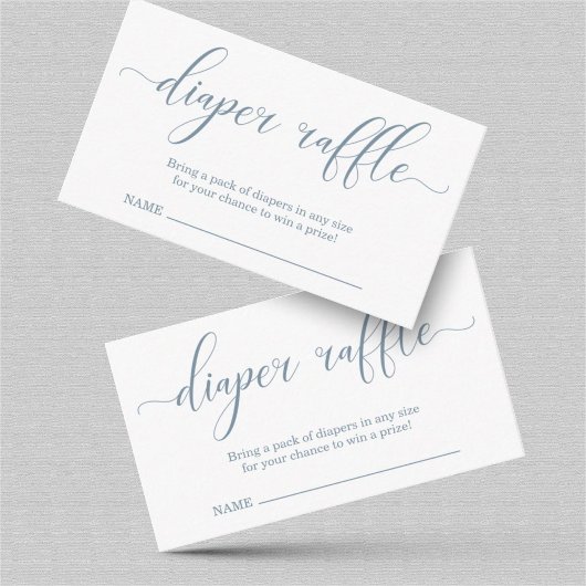 Baby Blue Diaper Raffle Shower-uitnodiging Informatiekaartje