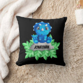 Baby Blue Dinosaur Black Sierkussen (Deken)