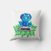 Baby Blue Dinosaur White Sierkussen (Achterkant)