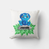 Baby Blue Dinosaur White Sierkussen (Voorkant)