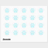 Baby Blue Dog Pawprint Hart Sticker (Vel)