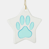 Baby Blue Dog Pawprint Keramisch Ornament (Rechts)
