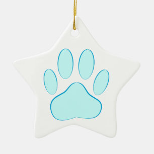 Baby Blue Dog Pawprint Keramisch Ornament