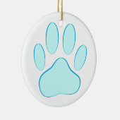 Baby Blue Dog Pawprint Keramisch Ornament (Rechts)