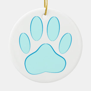 Baby Blue Dog Pawprint Keramisch Ornament