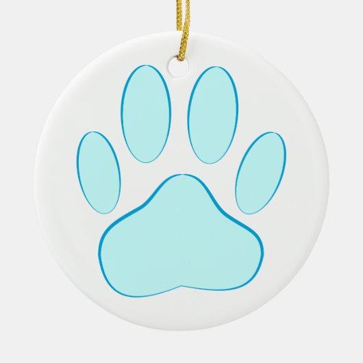 Baby Blue Dog Pawprint Keramisch Ornament (Voorkant)