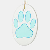 Baby Blue Dog Pawprint Keramisch Ornament (Links)