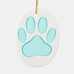 Baby Blue Dog Pawprint Keramisch Ornament