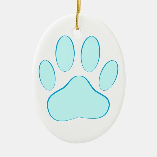 Baby Blue Dog Pawprint Keramisch Ornament (Voorkant)