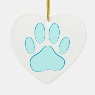 Baby Blue Dog Pawprint Keramisch Ornament