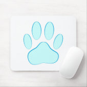 Baby Blue Dog Pawprint Muismat (Met muis)
