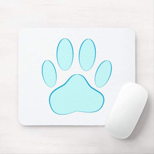Baby Blue Dog Pawprint Muismat (Met muis)