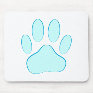 Baby Blue Dog Pawprint Muismat