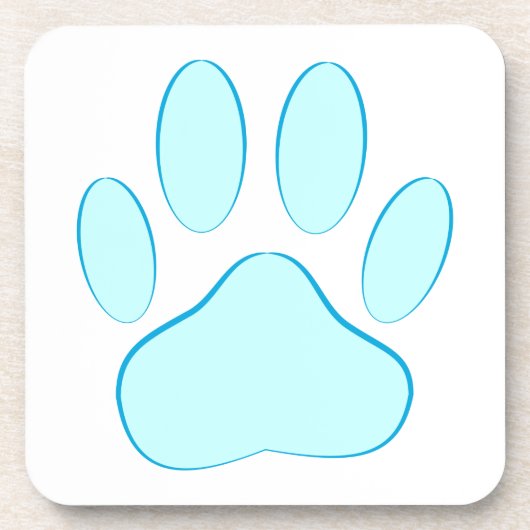 Baby Blue Dog Pawprint Onderzetter (Voorkant)