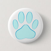 Baby Blue Dog Pawprint Ronde Button 5,7 Cm (Voorkant)