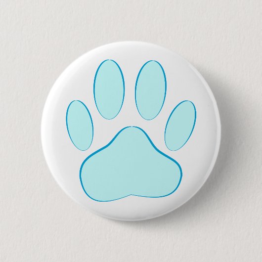 Baby Blue Dog Pawprint Ronde Button 5,7 Cm (Voorkant)