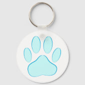 Baby Blue Dog Pawprint Sleutelhanger (Voorkant)