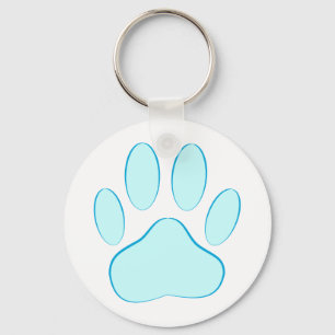Baby Blue Dog Pawprint Sleutelhanger