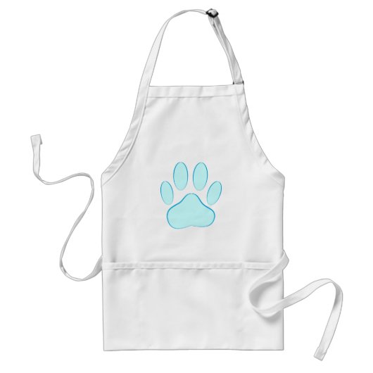 Baby Blue Dog Pawprint Standaard Schort (Voorkant)