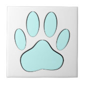 Baby Blue Dog Pawprint Tegeltje (Voorkant)
