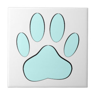 Baby Blue Dog Pawprint Tegeltje