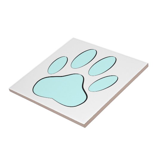 Baby Blue Dog Pawprint Tegeltje (Zijkant)
