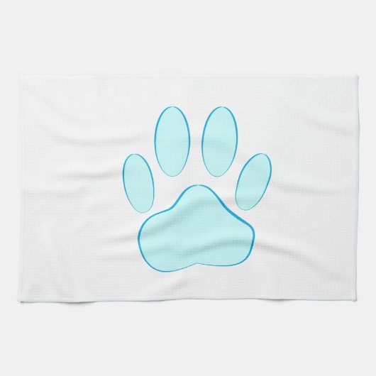 Baby Blue Dog Pawprint Theedoek (Horizontaal)