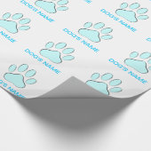 Baby Blue Dog's Pawprint Cadeaupapier (Hoek)