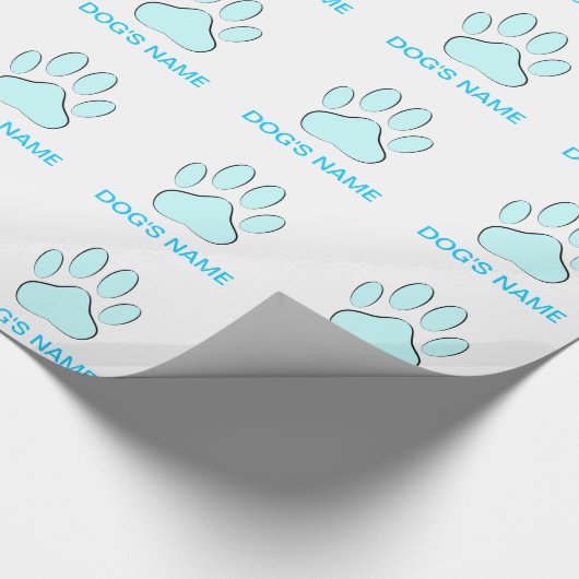 Baby Blue Dog's Pawprint Cadeaupapier (Hoek)