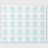 Baby Blue Dog's Pawprint Cadeaupapier (Vlak)