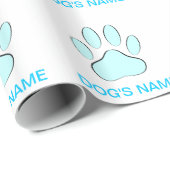 Baby Blue Dog's Pawprint Cadeaupapier (Rol Hoek)