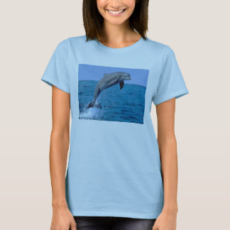 Baby Blue dolphin vrouwen middelgrote T T-shirt