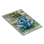 Baby Blue Dragon en Fantasy Medieval Castle Notitieboek (Rechterzijde)