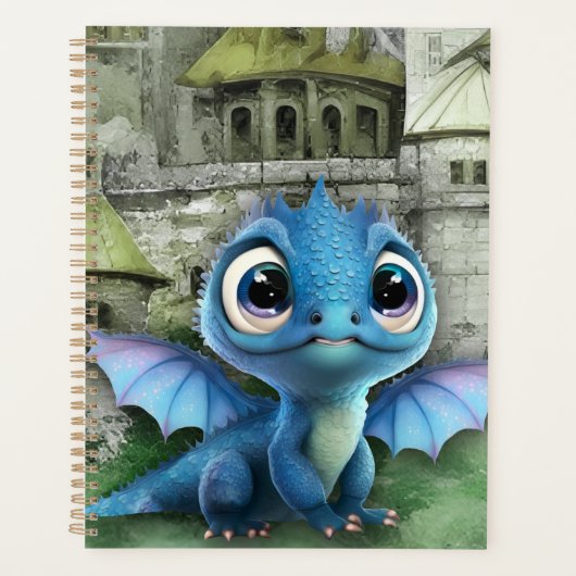 Baby Blue Dragon en Fantasy Medieval Castle Planner (Voorkant)