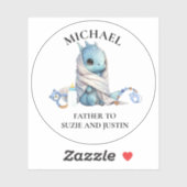 Baby Blue Dragon Shower aangepaste naam label (Vel)
